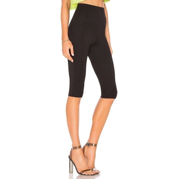 Revolve LPA Women's XXS Black Vittora Short Biker High Rise Elasticized Waist - Picture 2 of 15